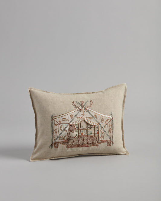 Bear Apothecary Tent Pocket Pillow Linen Pillow by Coral & Tusk